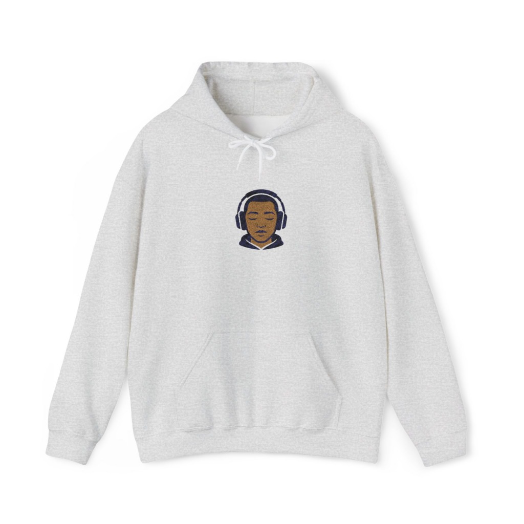 T-Shirt with Meditative Headphone Person Graphic