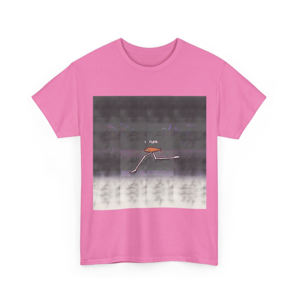Running Fish 'I FLEE' Graphic Black T-Shirt