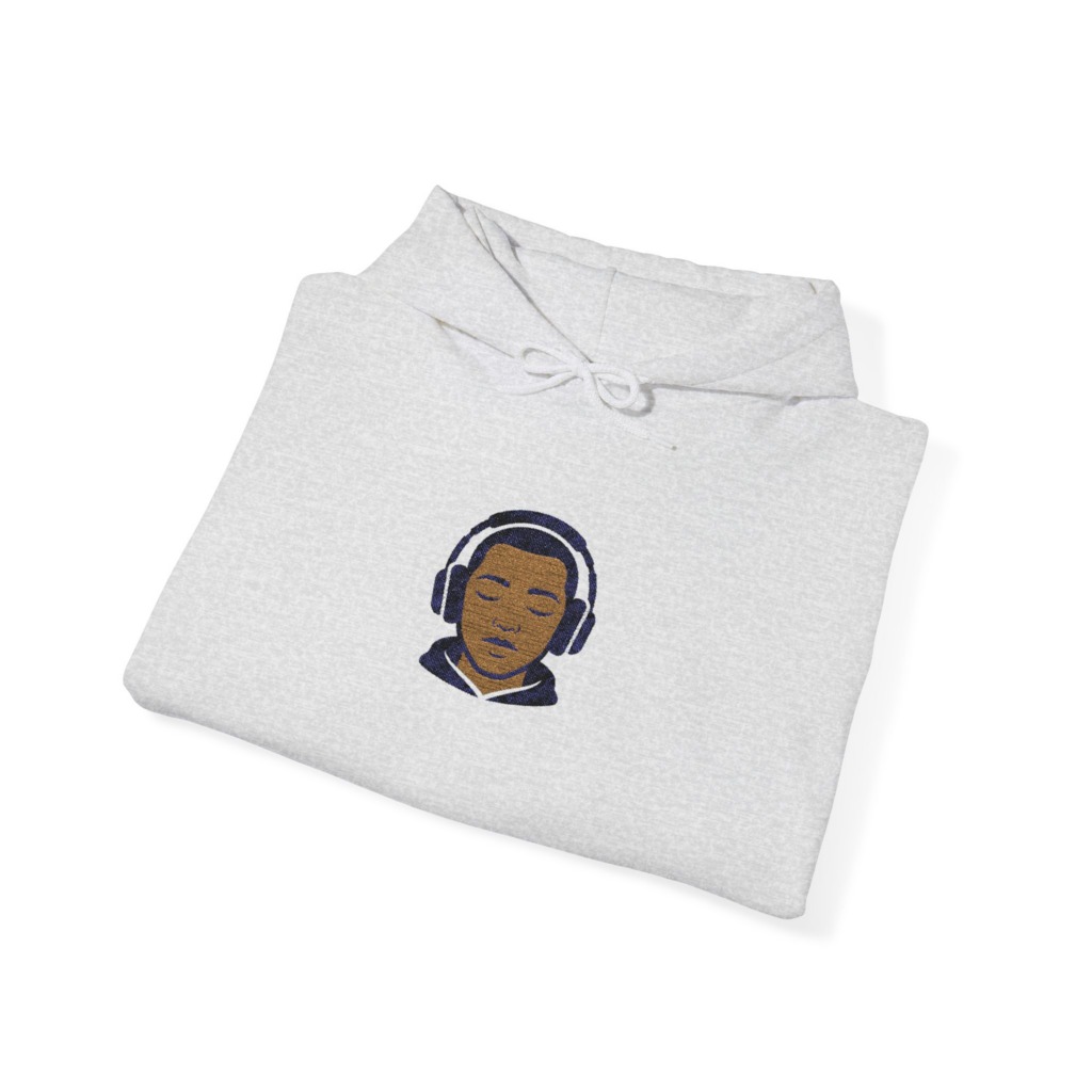 T-Shirt with Meditative Headphone Person Graphic